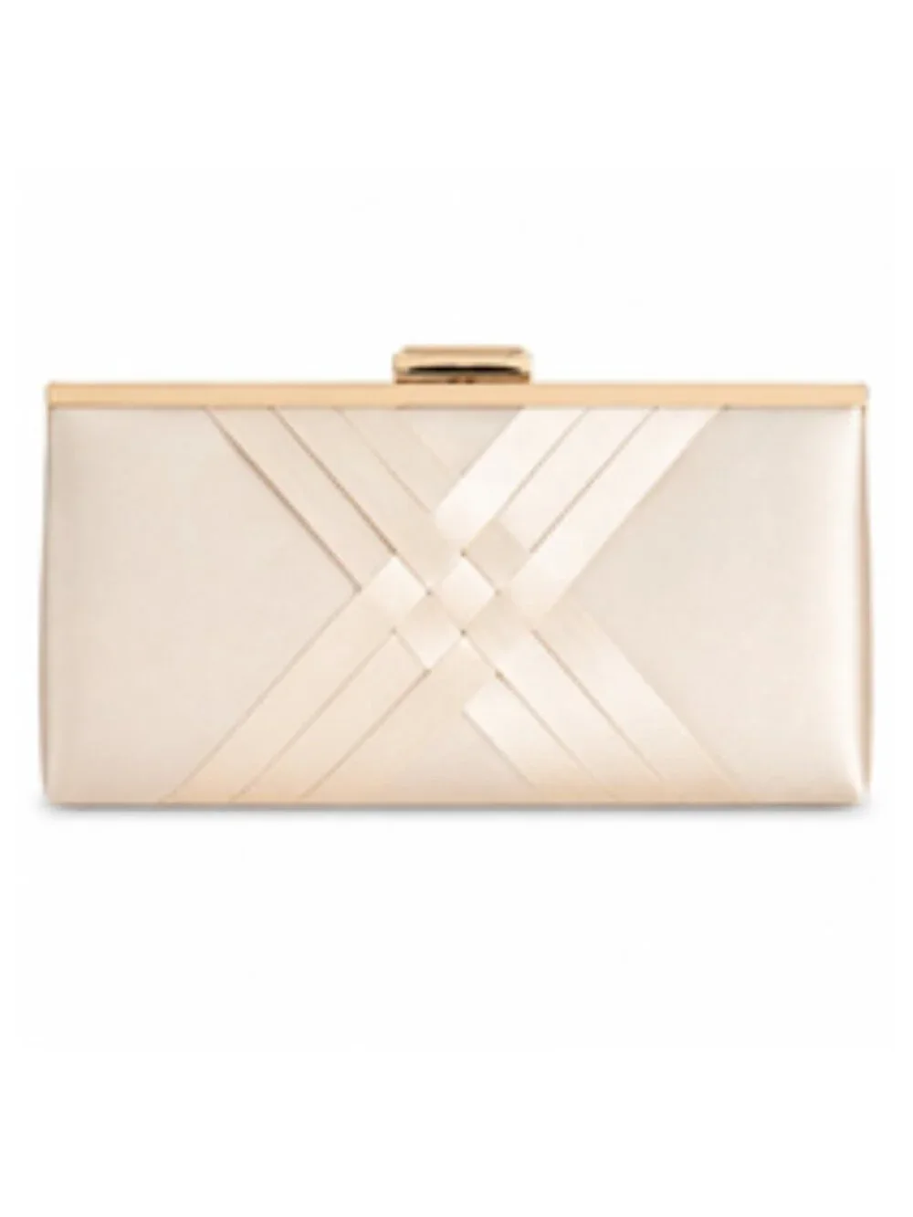 I.N.C. International Concepts Kelsie Satin Clutch Gold Chain Beige Blush Nude